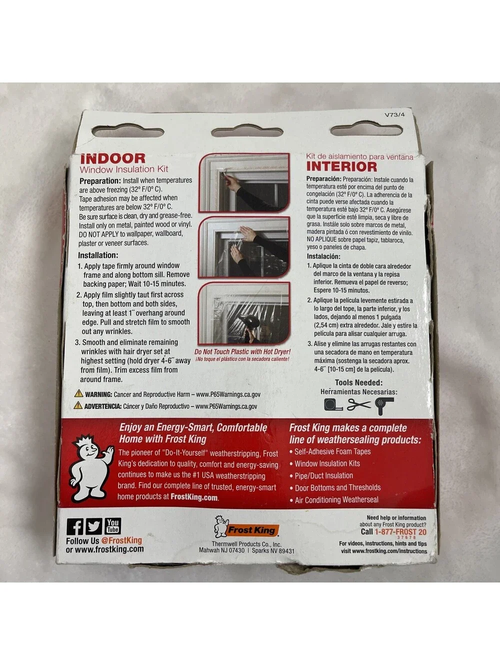 Frost King Window Insulation Kit Four Pack Indoor 42×62